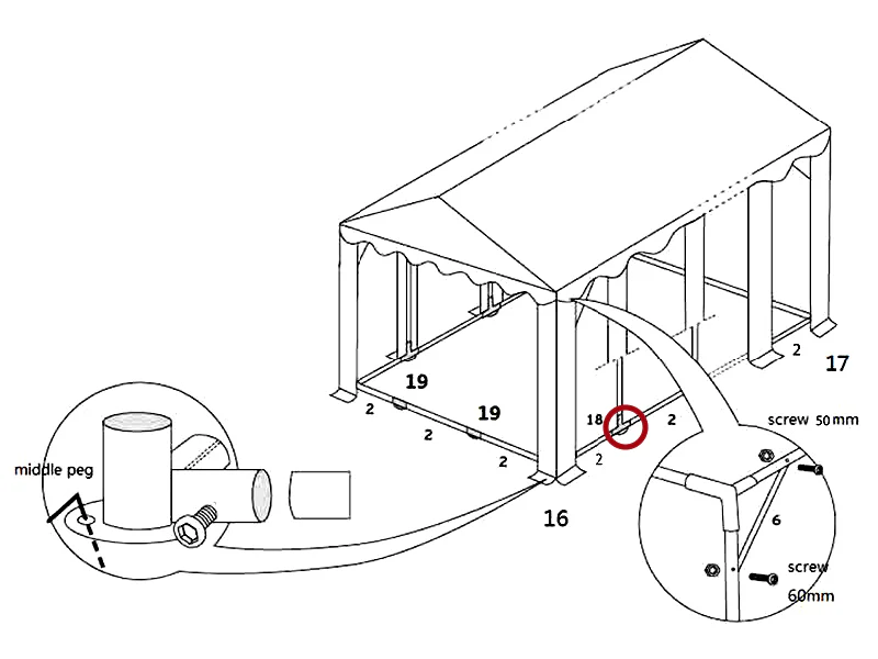 3-veis rørkobling  for bunnramme, Ø42+Ø54mm - Image 4