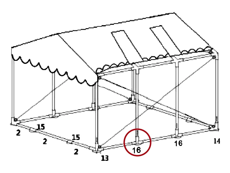 3-veis rørkobling  for bunnramme, Ø42+Ø54mm - Image 4