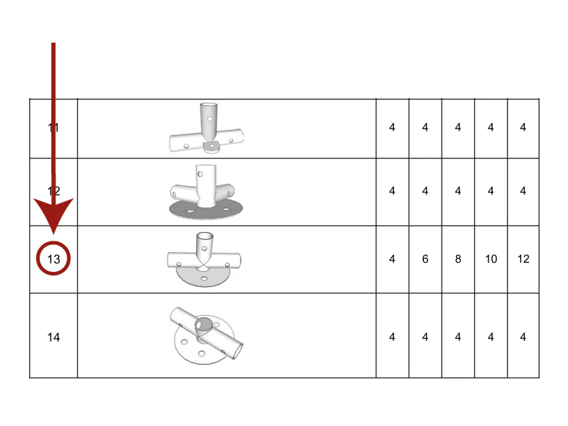3-veis rørkobling for bunnramme, Ø42mm, 250x80mm - Image 2