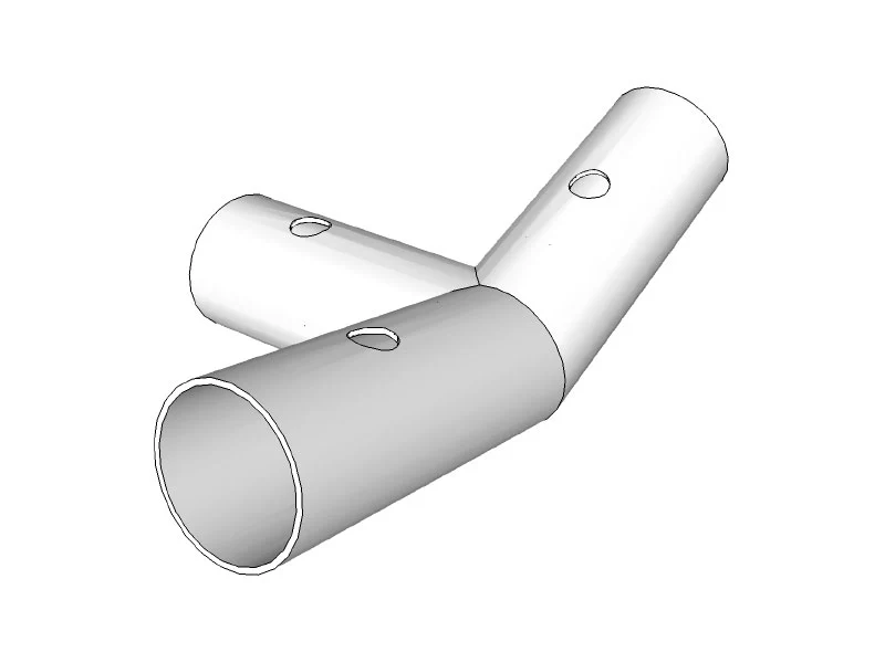 3-veis rørkobling, Ø42+Ø54mm, 140° - Image 2