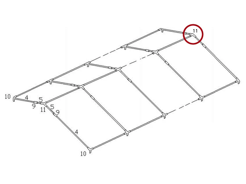 3-veis rørkobling, Ø42+Ø54mm, 140° - Image 4