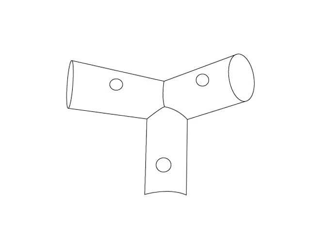 3-veis rørkobling, Ø42mm, 110°