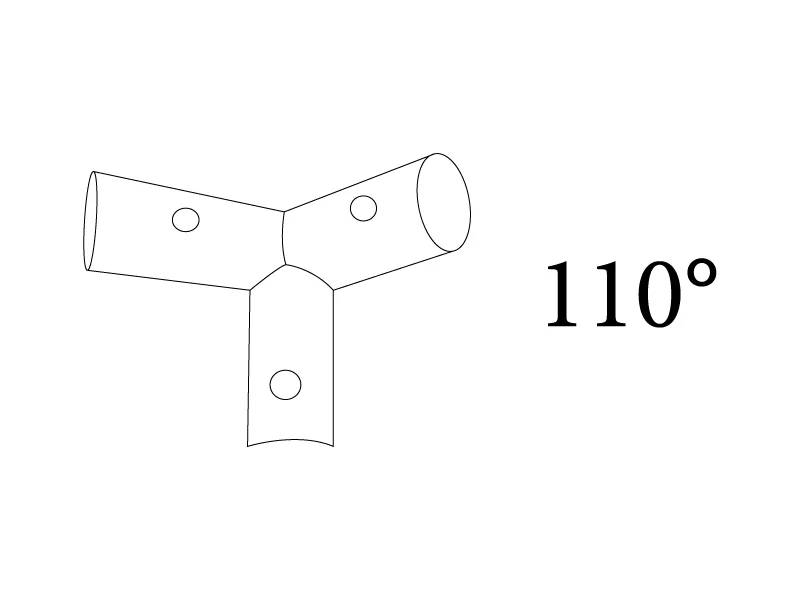 3-veis rørkobling, Ø42mm, 110° - Image 2