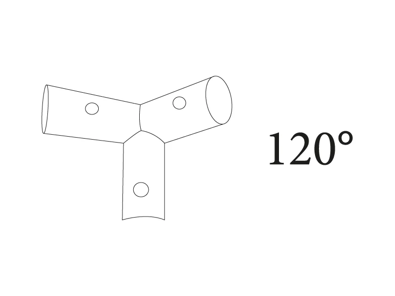 3-veis rørkobling, Ø42mm, 120° - Image 2