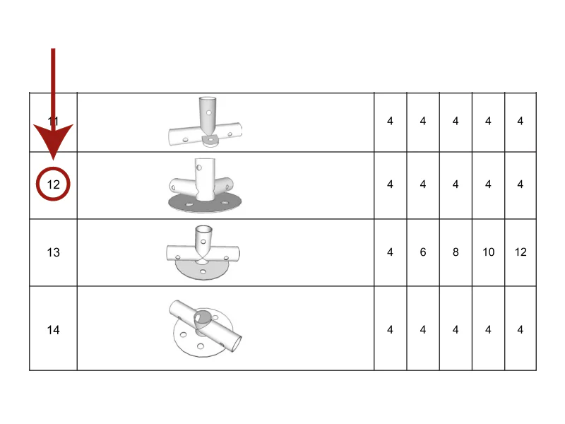 3-veis rørkobling til bunnramme, Ø42mm, 90° - Image 2
