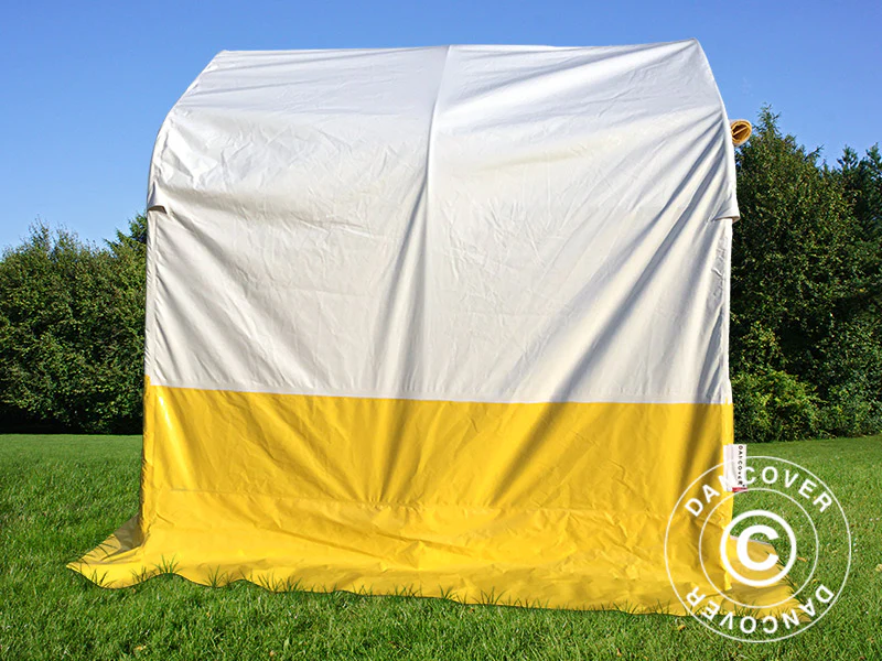Arbeids- og lagertelt PRO 2x2x2m, PVC, hvit/gul, flammehemmende - Image 3