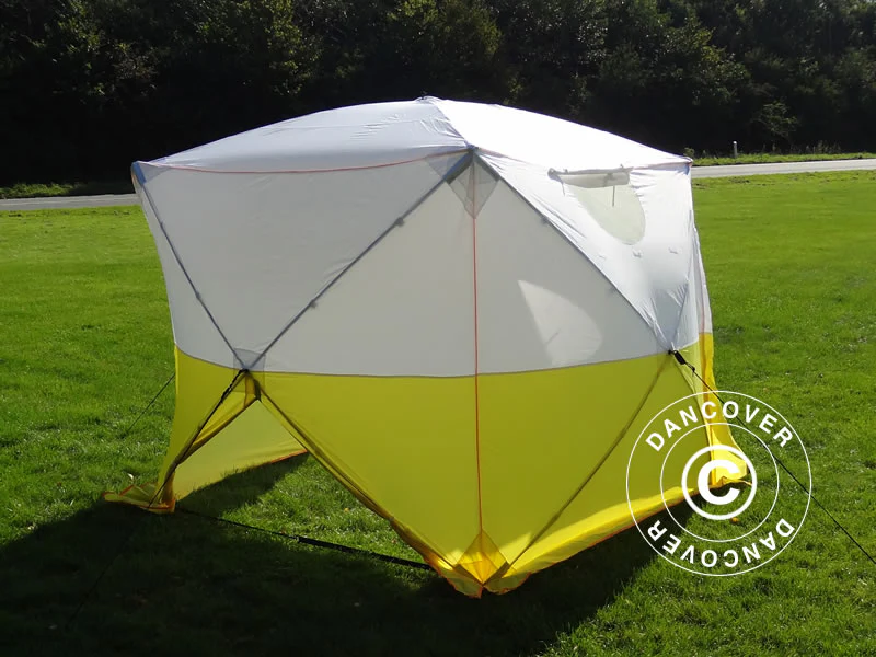 Arbeidstelt, FleXshelter Basic, 1,8x1,8x2m, Flammehemmende, Gul/Hvit - Image 5
