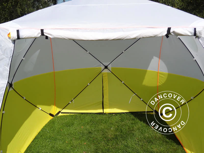 Arbeidstelt, FleXshelter Basic, 2,1x2,1x2m, Flammehemmende, Gul/Hvit - Image 7