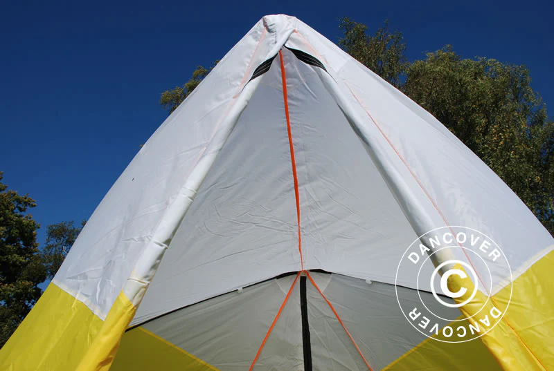 Arbeidstelt, FleXshelter Basic trekant, 1,8x1,9x2m, Flammehemmende, Gul/Hvit - Image 10