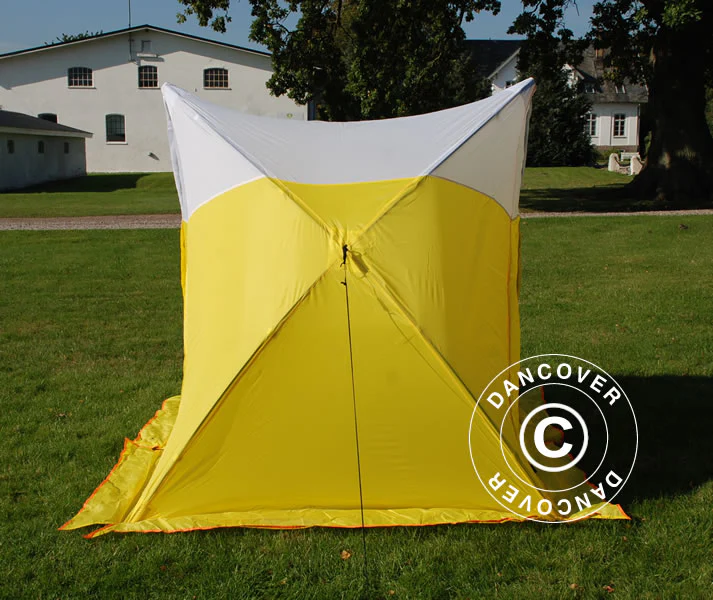 Arbeidstelt, FleXshelter Basic trekant, 1,8x1,9x2m, Flammehemmende, Gul/Hvit - Image 4