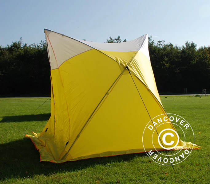 Arbeidstelt, FleXshelter Basic trekant, 1,8x1,9x2m, Flammehemmende, Gul/Hvit - Image 7