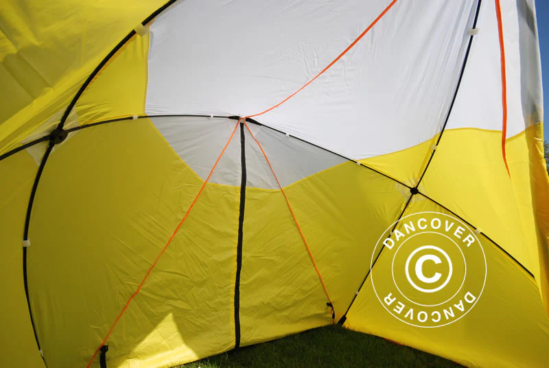 Arbeidstelt, FleXshelter Basic trekant, 1,8x1,9x2m, Flammehemmende, Gul/Hvit - Image 9
