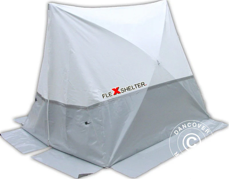 Arbeidstelt, FleXshelter PRO, Type PZ, 1,7x1,8x1,65m, Vit/gul - Image 4
