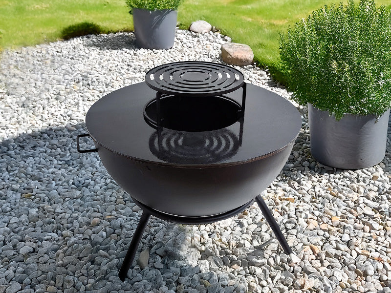Bålpanne Halvkule, Ø60x40/65cm, Svart - Image 3