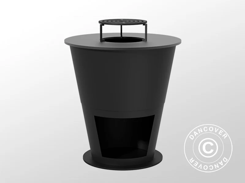Bålpanne med vedoppbevaring, Ø74,5x80cm, Svart - Image 4