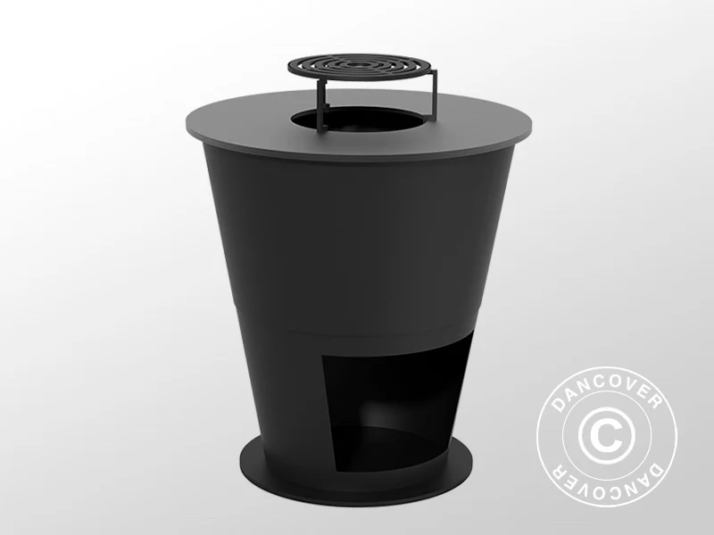 Bålpanne med vedoppbevaring, Ø74,5x80cm, Svart - Image 5