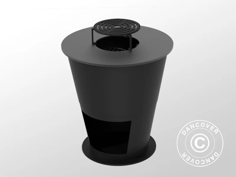 Bålpanne med vedoppbevaring, Ø74,5x80cm, Svart - Image 6