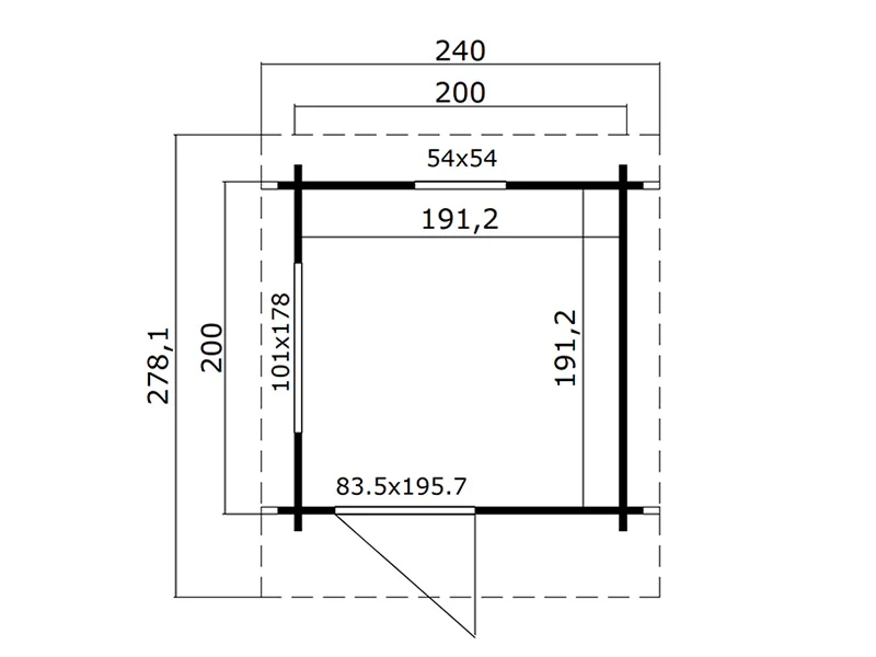 Badstuehytte Ruka, 2x2m, 3,6m², Naturlig - Image 5