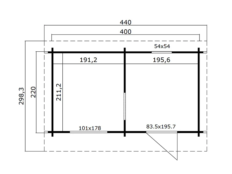 Badstuhytte Levi, 4x2,2m ,8,26m², Naturlig - Image 6
