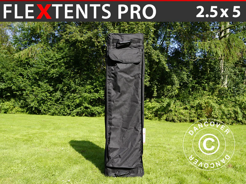 Bærebag m/hjul, Flextents PRO 2,5x5m, Svart