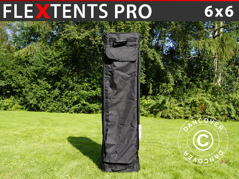 Bærebag m/hjul, Flextents PRO 6x6m, Svart