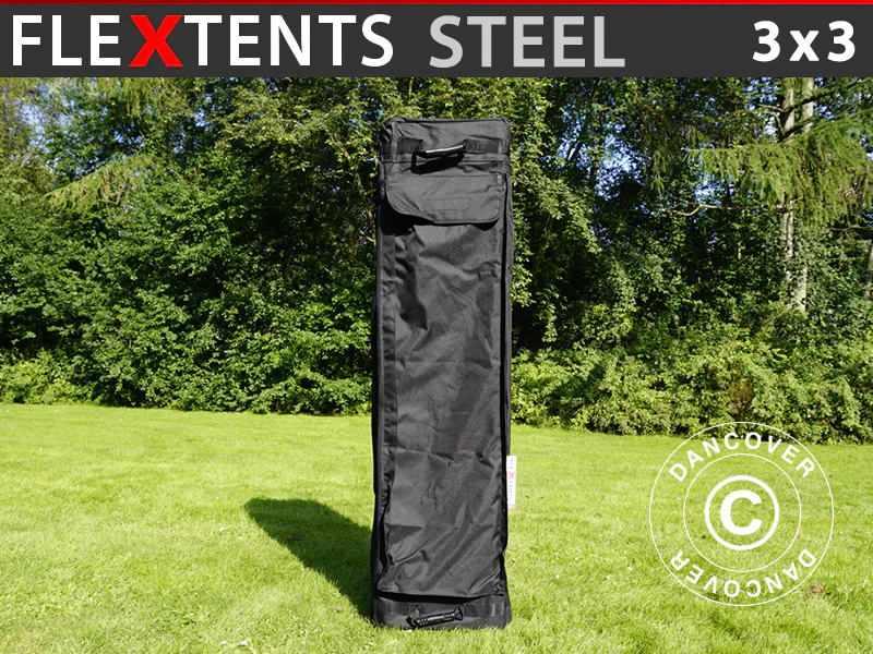 Bærebag m/hjul, FleXtents® Steel 3x3m, svart