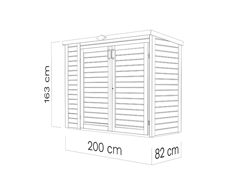 Bertilo redskapsbod Multibox3, 2x0,82x1,63m, 1,6m², Naturlig - Image 8