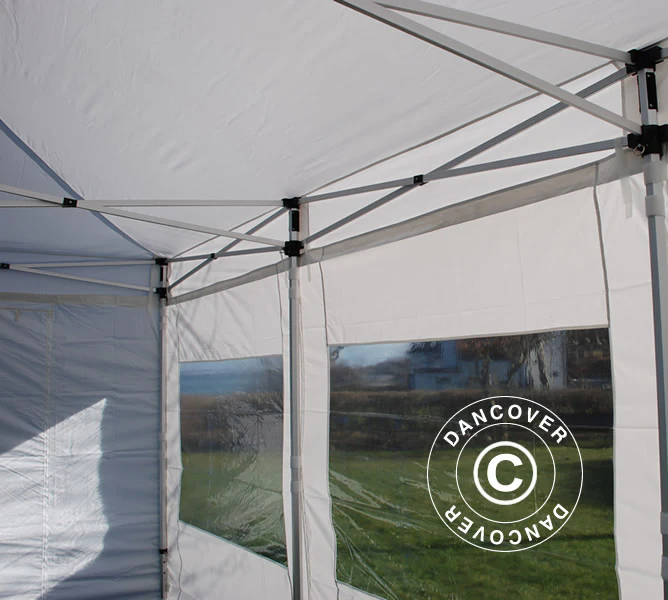 Besøksteltet FleXtents PRO 4x6m hvit, inkl. 8 sidevegger og 1 transparent skillevegg - Image 8