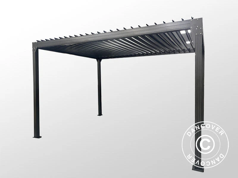 Bioklimatisk pergola paviljong Monterey S2, 3x4m, Svart - Image 3