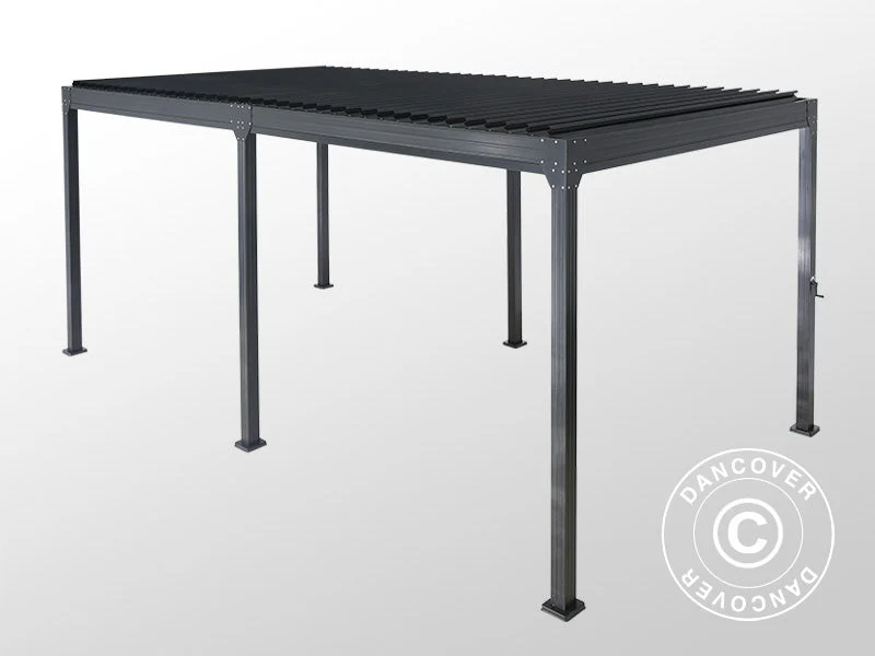 Bioklimatisk pergola paviljong Monterey S2, 3x6m, Svart - Image 5