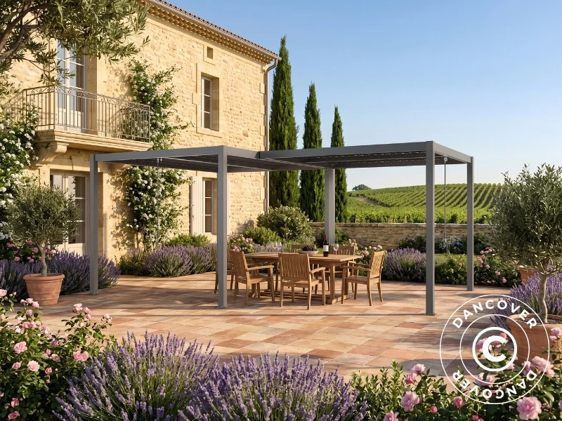 Bioklimatisk pergola paviljong San Pablo Alu+,3x3m, 3x4m, Svart, 2 stk. - Image 2