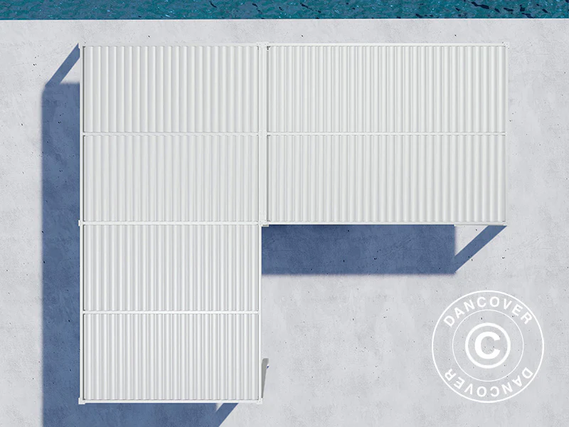 Bioklimatisk pergola paviljong San Pablo Alu+,3x3m, 3x5,8m, Hvit, 2 stk. - Image 5