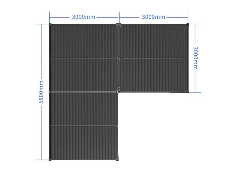 Bioklimatisk pergola paviljong San Pablo Alu+, 3x3m, 3x5,8m, Svart, 2 stk. - Image 6