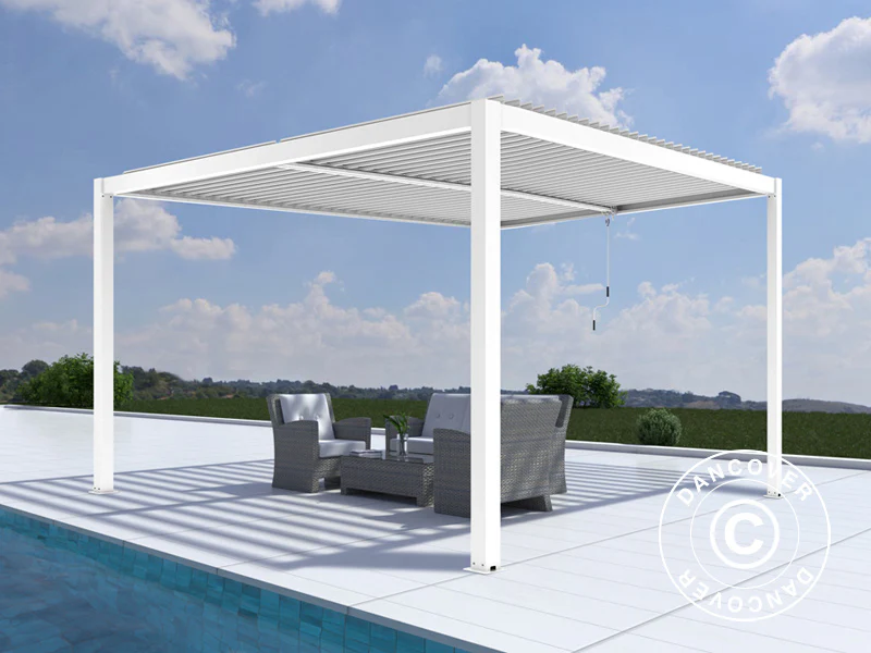 Bioklimatisk pergola paviljong San Pablo Alu+, 3x3m, Hvit - Image 2