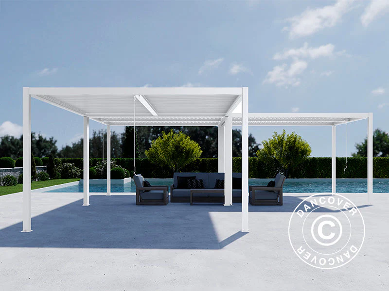 Bioklimatisk pergola paviljong San Pablo Alu+, 3x3m, Hvit, 3 stk. - Image 3
