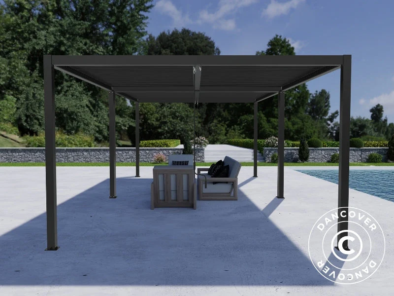 Bioklimatisk pergola paviljong San Pablo Alu+, 3x3m, Svar, 2 stk. - Image 4