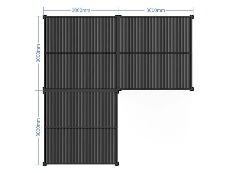Bioklimatisk pergola paviljong San Pablo Alu+, 3x3m, Svart, 3 stk. - Image 6