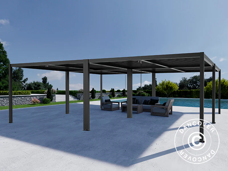 Bioklimatisk pergola paviljong San Pablo Alu+, 3x3m, Svart, 4 stk. - Image 4