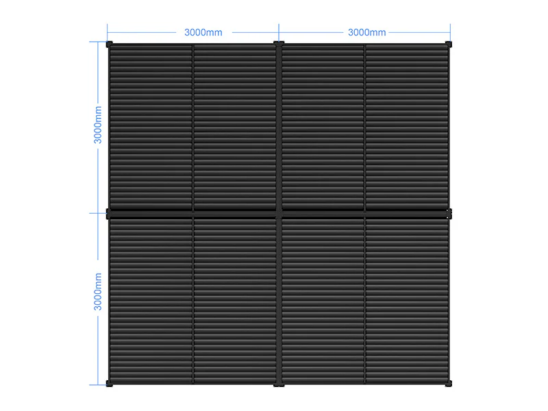 Bioklimatisk pergola paviljong San Pablo Alu+, 3x3m, Svart, 4 stk. - Image 6