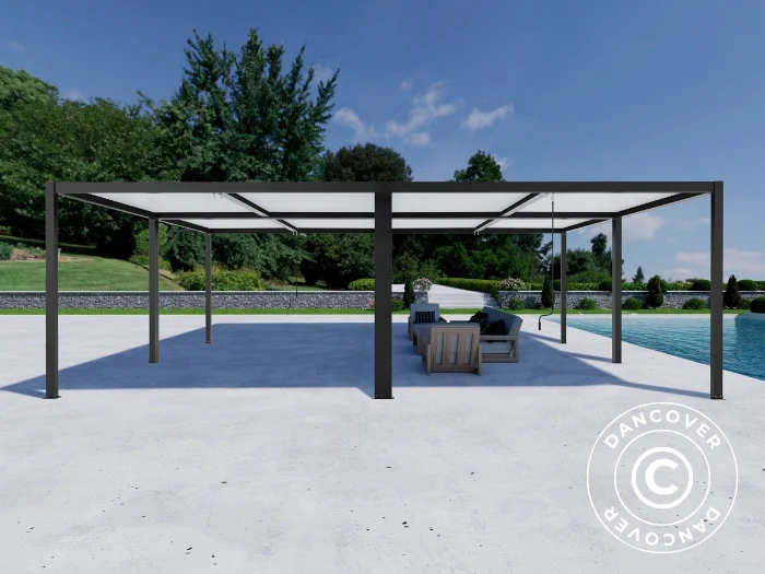 Bioklimatisk pergola paviljong San Pablo Alu+, 3x3m, Svart/Hvit, 4 stk. - Image 2