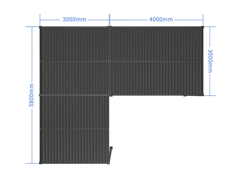 Bioklimatisk pergola paviljong San Pablo Alu+, 3x4m, 3x5,8m, Svart, 2 stk. - Image 6