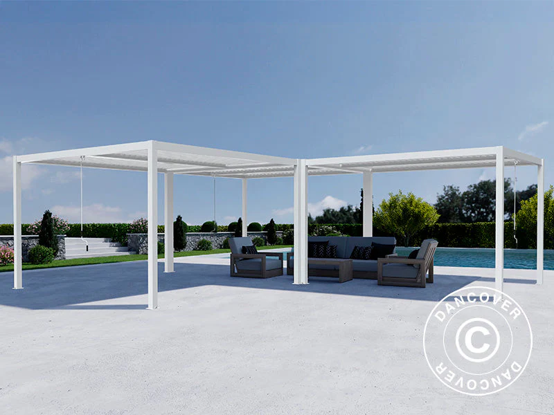 Bioklimatisk pergola paviljong San Pablo Alu+, 3x4m, 4x4m, 3x5,8m, Hvit, 3 stk. - Image 2