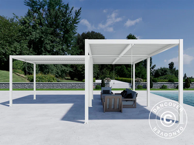 Bioklimatisk pergola paviljong San Pablo Alu+, 3x4m, 4x4m, 3x5,8m, Hvit, 3 stk. - Image 4