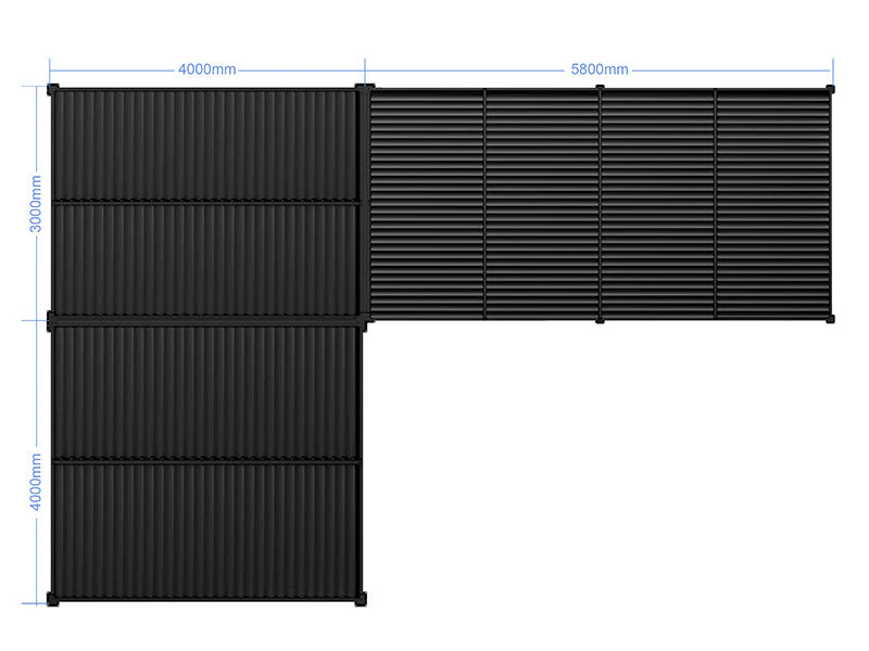 Bioklimatisk pergola paviljong San Pablo Alu+, 3x4m, 4x4m, 3x5,8m, Svart, 3 stk. - Image 6