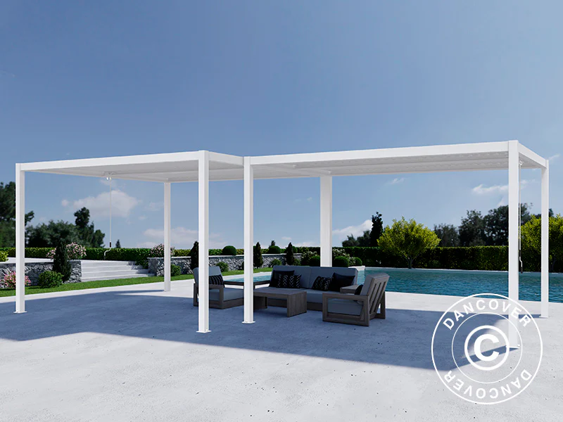 Bioklimatisk pergola paviljong San Pablo Alu+, 3x4m, 4x4m, Hvit, 2 stk. - Image 3