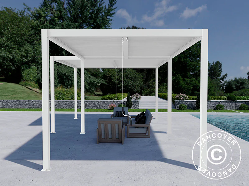 Bioklimatisk pergola paviljong San Pablo Alu+, 3x4m, 4x4m, Hvit, 2 stk. - Image 4