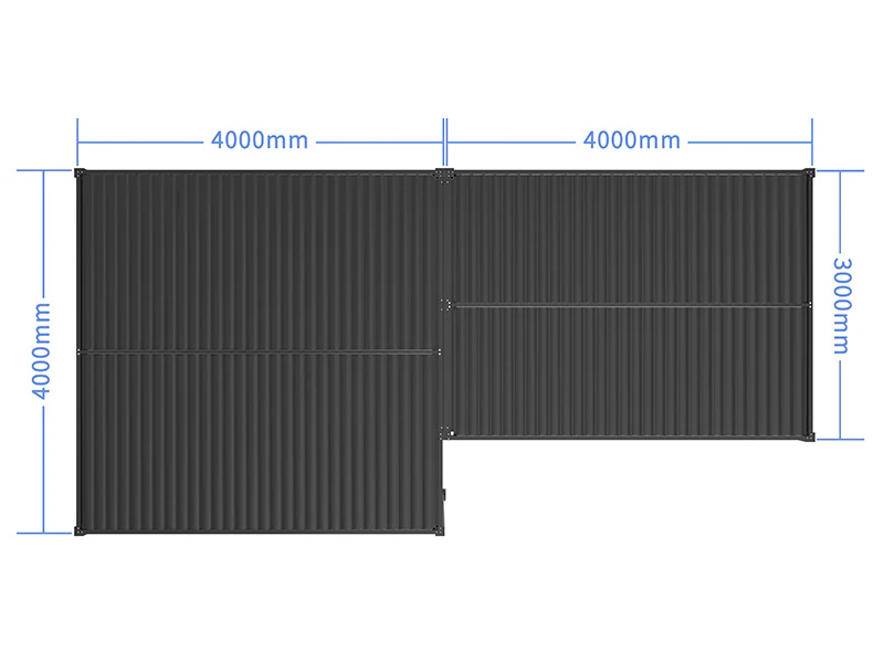 Bioklimatisk pergola paviljong San Pablo Alu+, 3x4m, 4x4m, Svart, 2 stk. - Image 6