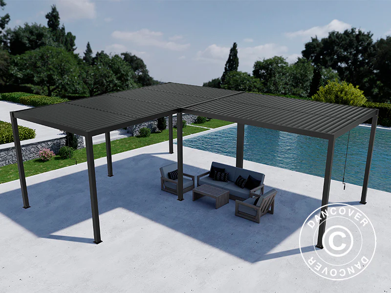Bioklimatisk pergola paviljong San Pablo Alu+, 3x4m, 4x5,8m, Svart, 2 stk. - Image 4