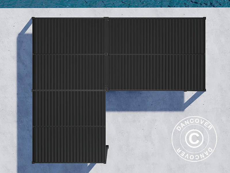 Bioklimatisk pergola paviljong San Pablo Alu+, 3x4m, 4x5,8m, Svart, 2 stk. - Image 5