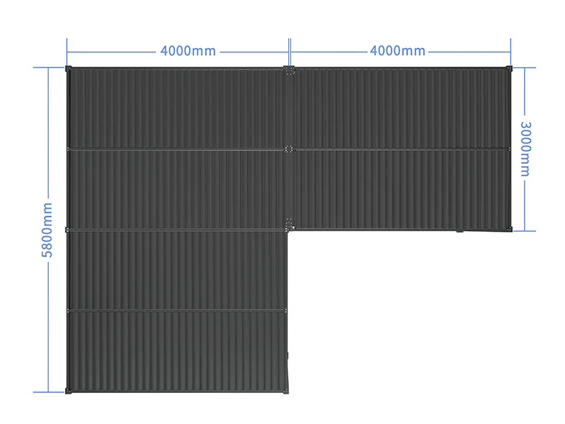 Bioklimatisk pergola paviljong San Pablo Alu+, 3x4m, 4x5,8m, Svart, 2 stk. - Image 6